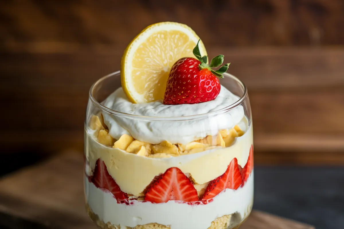 garnish lemon strawberry trifle