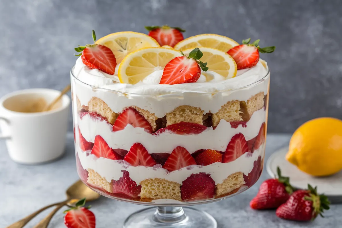 garnish lemon strawberry trifle