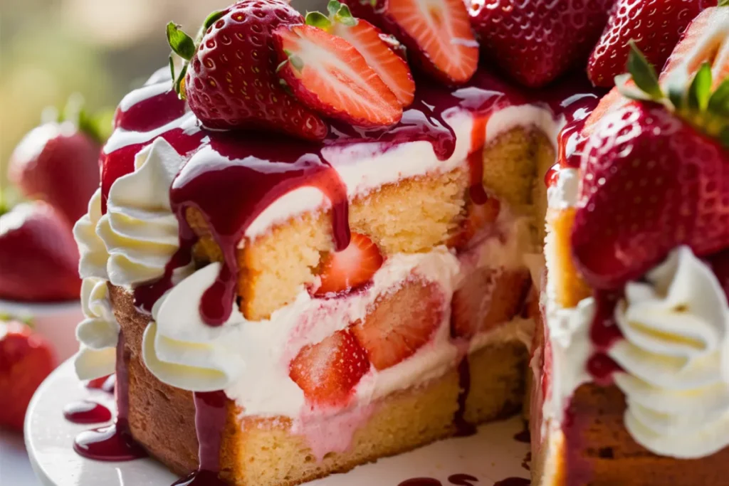 Strawberry Earthquake Cake