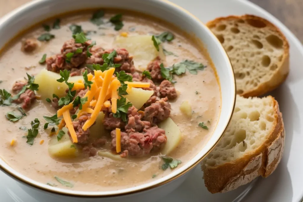 Hamburger potato soup