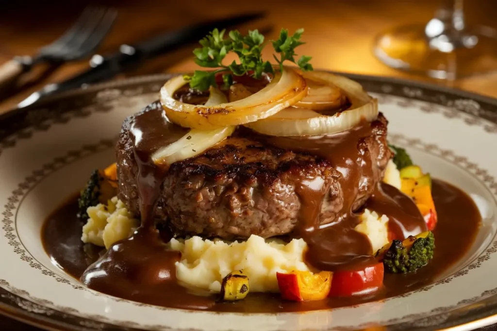 Hamburger steak with onions and gravy