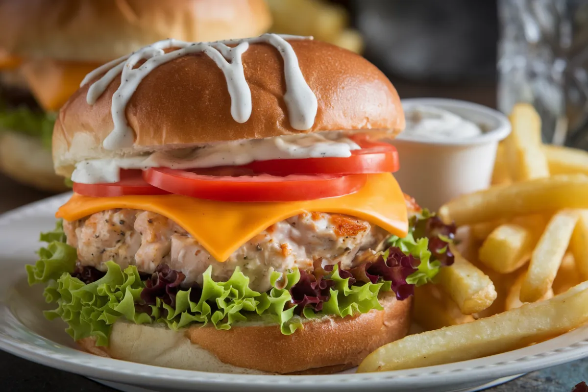 Cheddar Ranch Chicken Burgers