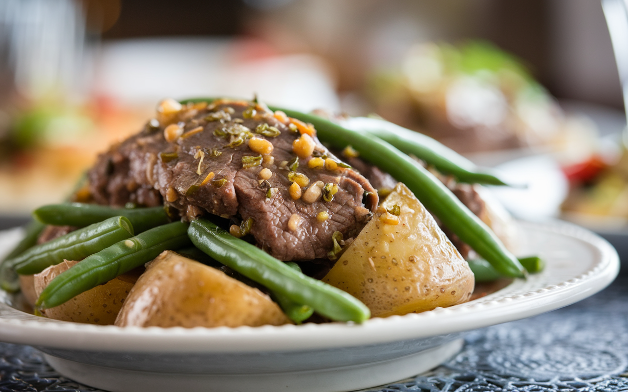 Hearty Country Ranch Green Beans 'n Potatoes with Beef Recipe