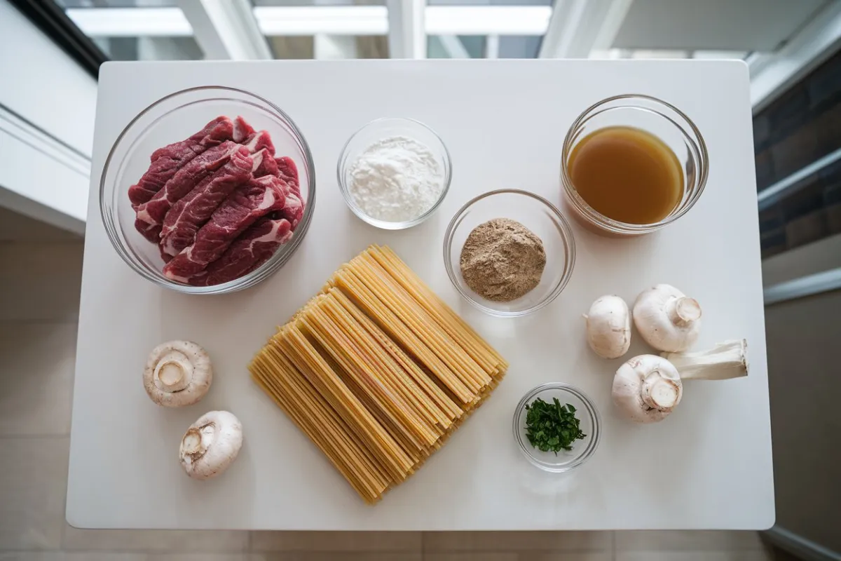 Crockpot beef tips and noodles