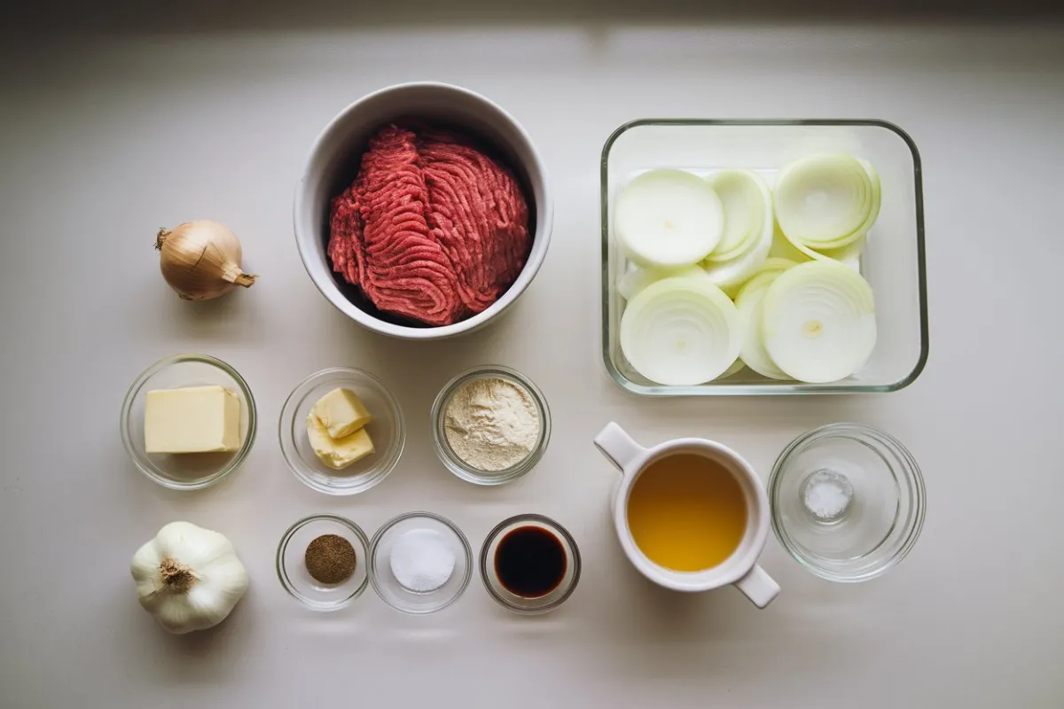 Hamburger steak with onions and gravy