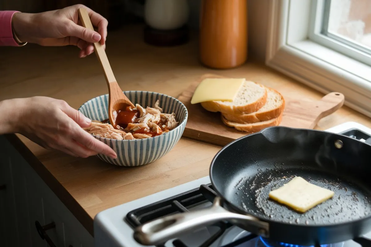 BBQ Chicken Grilled Cheese