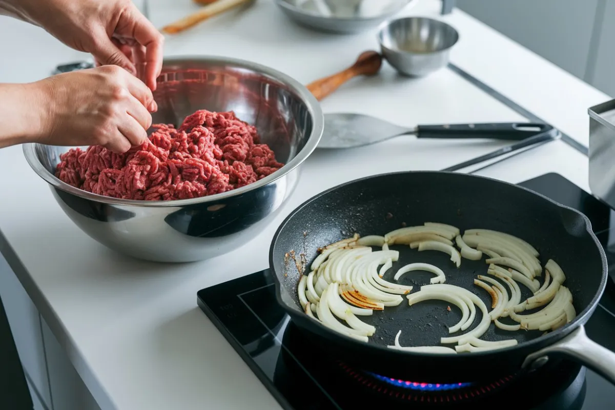 Hamburger steak with onions and gravy