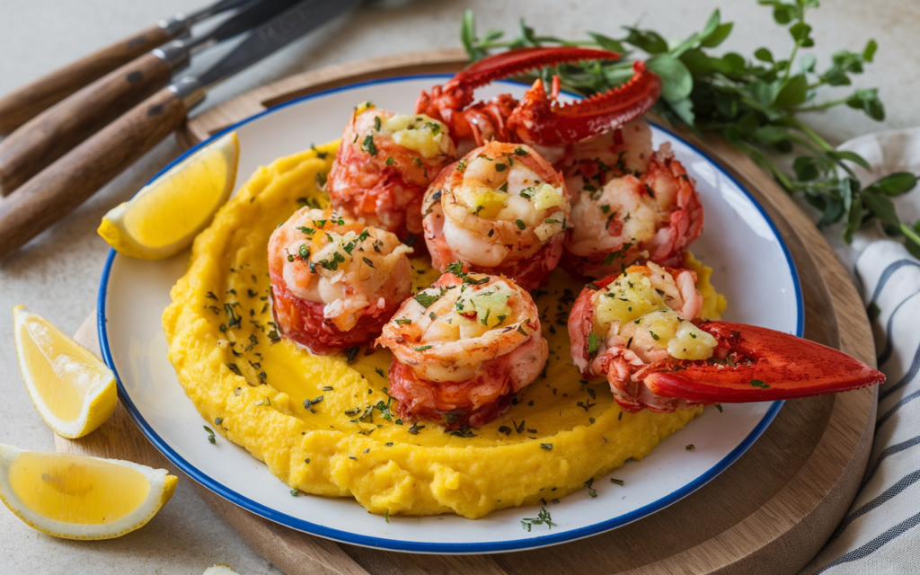 Garlic Butter Lobster Bites with Saffron Mash - Luxurious & Easy Recipe