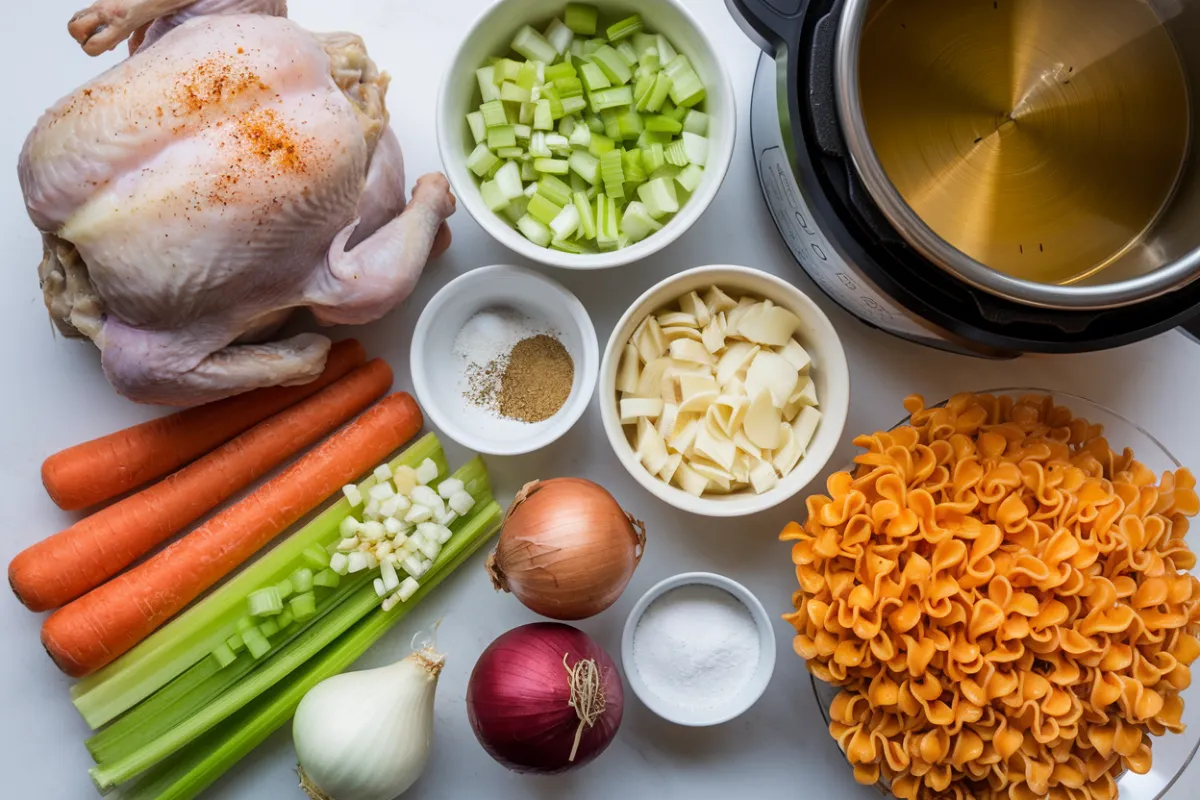 Ingredients for Instant Pot Chicken and Noodles recipe