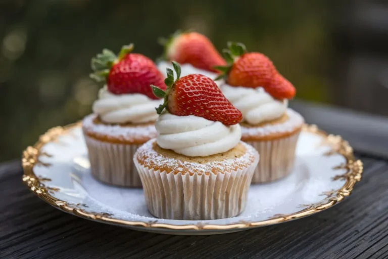 Fresh strawberry cupcakes