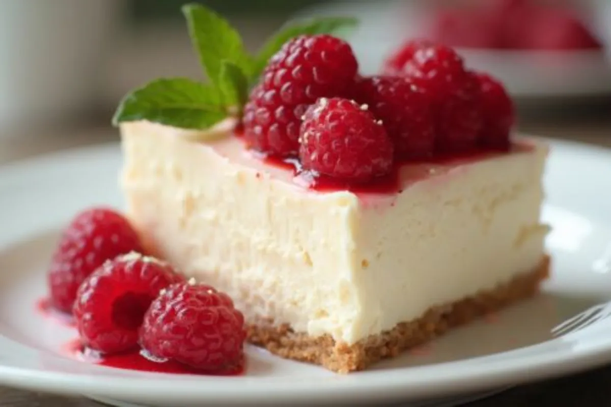 Raspberry swirl cheesecake