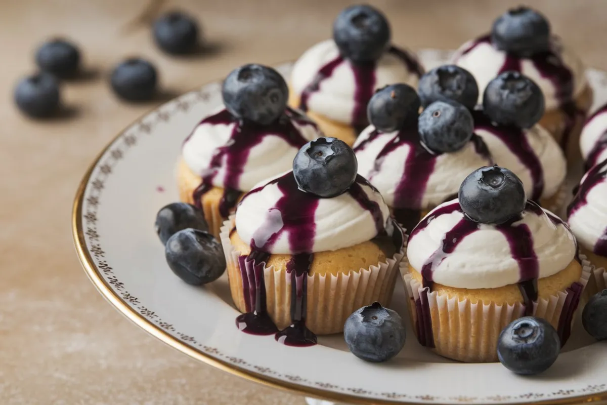 mini blueberry cheesecakes