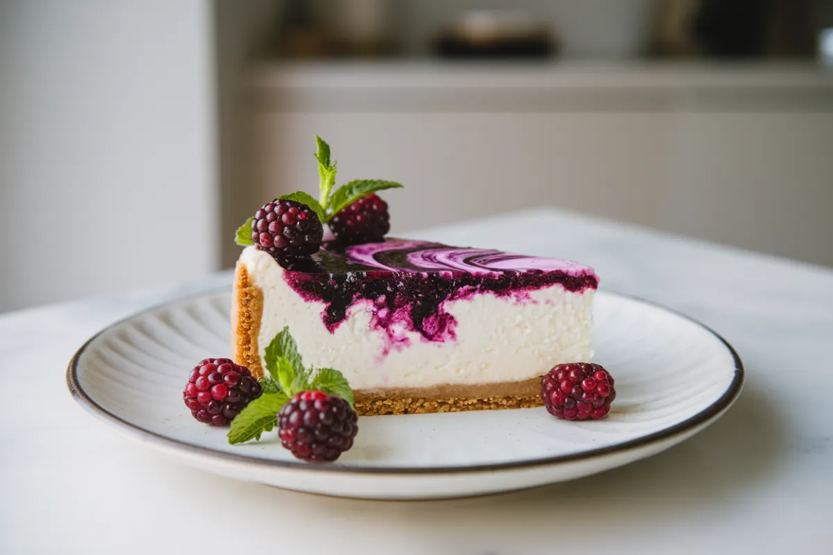 Blackberry cheesecake without baking