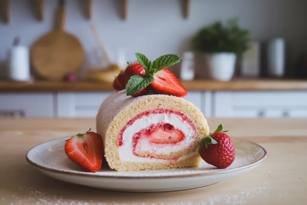 Strawberry Swiss roll