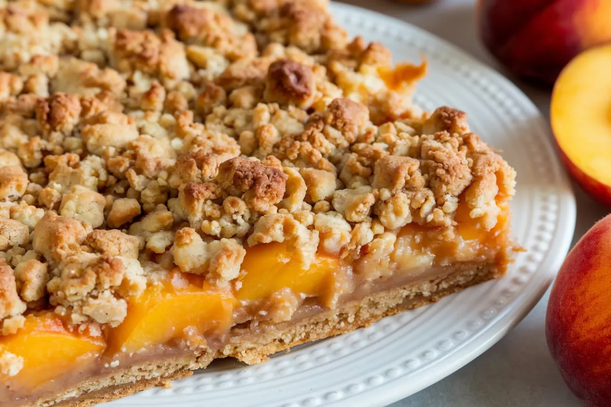 Summer peach dessert bars
