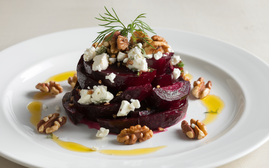 Roasted Beet Salad with Goat Cheese and Walnuts Recipe | Healthy & Delicious