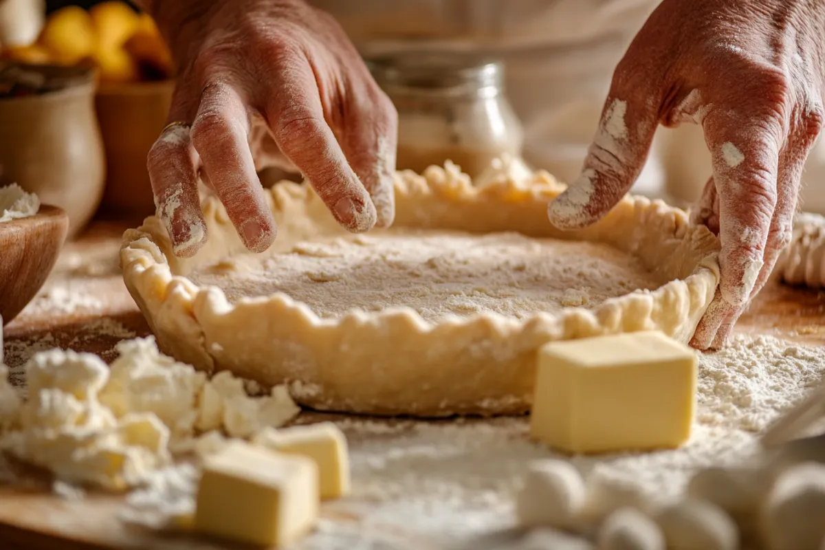 A freshly baked old-fashioned buttermilk pie with a golden-brown crust and creamy filling.